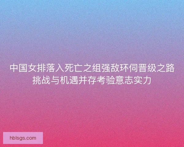 中国女排落入死亡之组强敌环伺晋级之路挑战与机遇并存考验意志实力