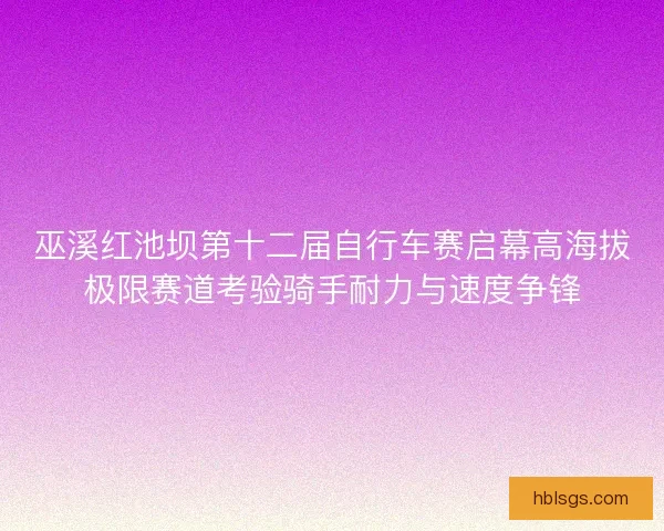 巫溪红池坝第十二届自行车赛启幕高海拔极限赛道考验骑手耐力与速度争锋