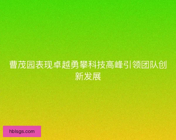 曹茂园表现卓越勇攀科技高峰引领团队创新发展