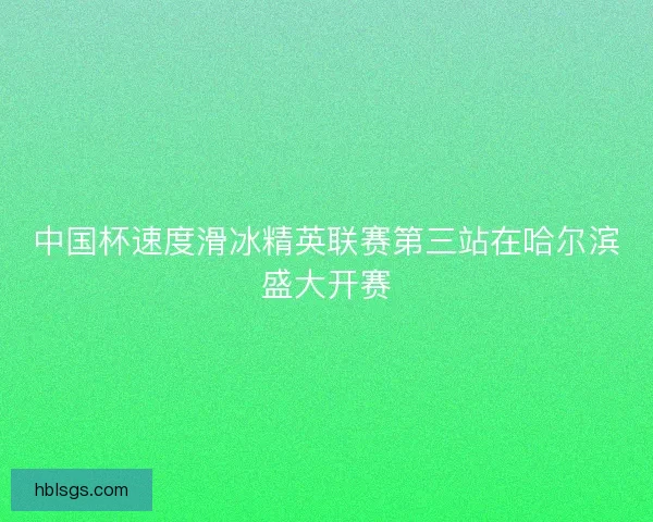 中国杯速度滑冰精英联赛第三站在哈尔滨盛大开赛